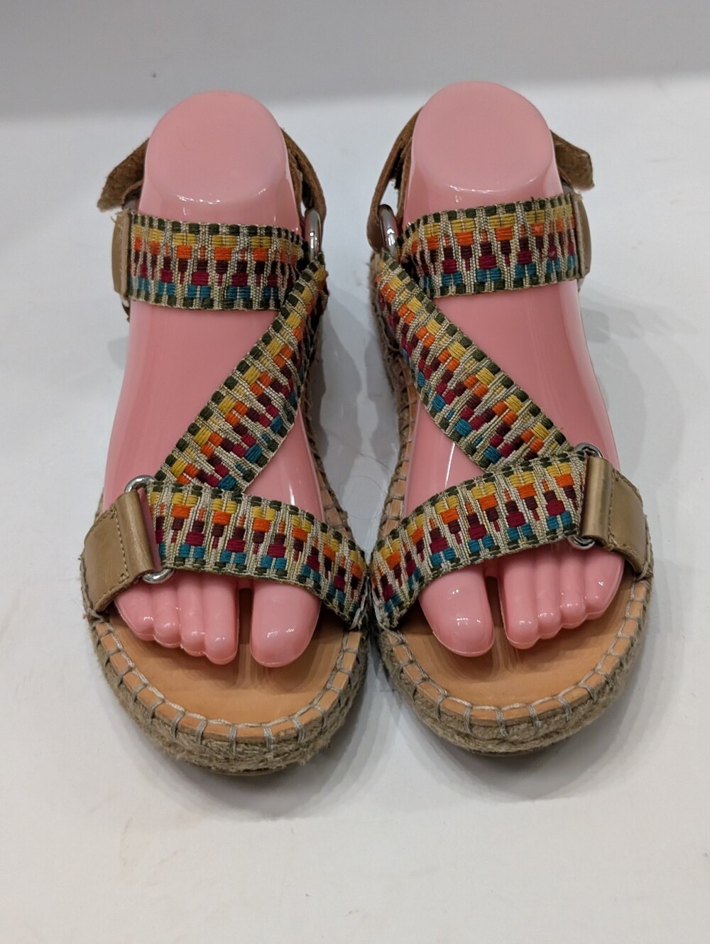 Frye & Co. Women's 7 Adjustable Asymmetrical Sandals - Kole - Rainbow D1